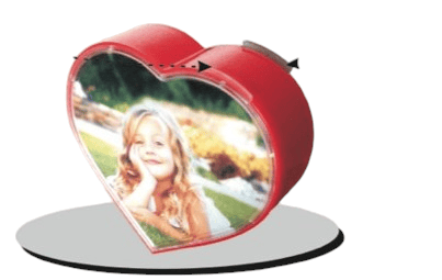 Rotating heart shape dual photo frame Rotating heart shape dual photo frame
