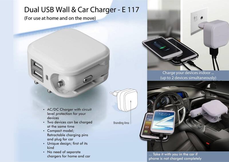 Wall and car charger- Dual USB
