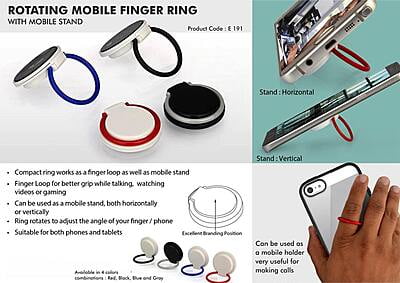 Rotating Mobile Finger Ring (With Mobile Stand)