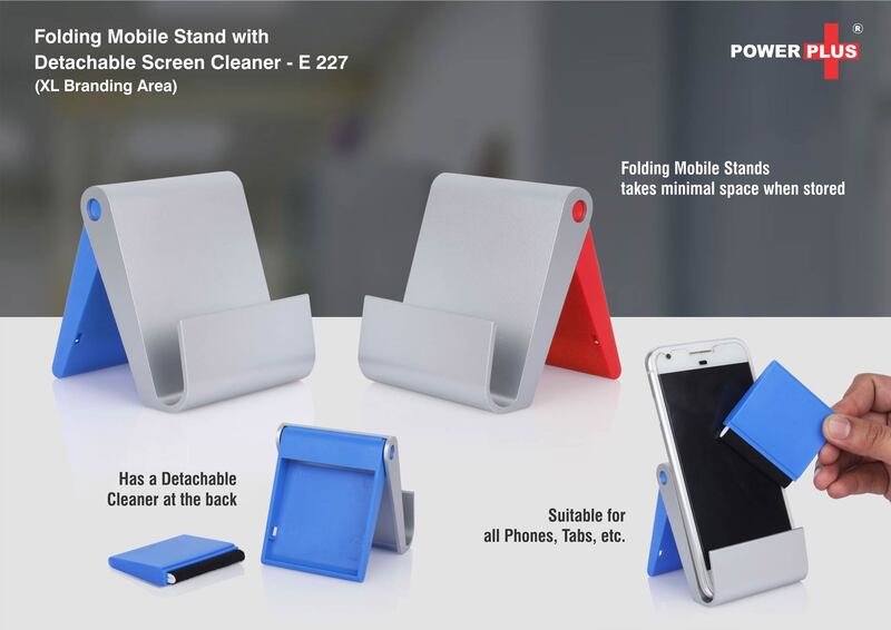 Folding mobile stand with detachable screen cleaner Folding mobile stand with detachable screen cleaner