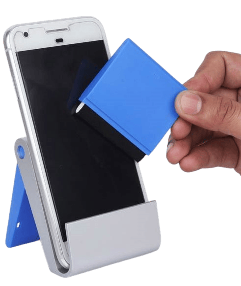 Folding mobile stand with detachable screen cleaner Folding mobile stand with detachable screen cleaner