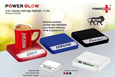 PowerGlow coaster with logo highlight