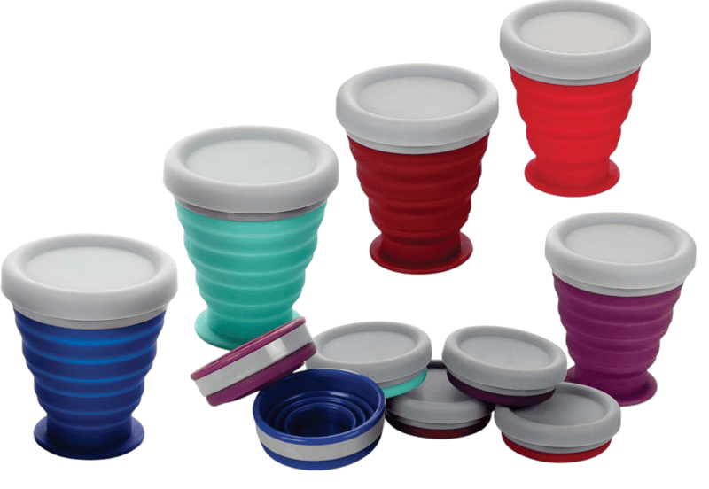 Folding silicon cup with cap Folding silicon cup with cap
