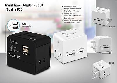 World travel Adaptor with Double USB