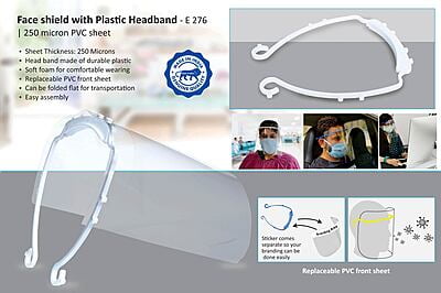 Face Shield With Plastic Headband | 250 Micron Pvc Sheet