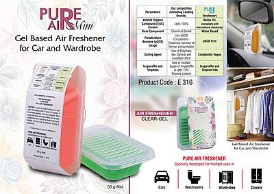 Pure Air Mini: Gel based air freshener for Car and wardrobe