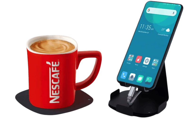 Metal mobile stand with 4 Coasters Metal mobile stand with 4 Coasters