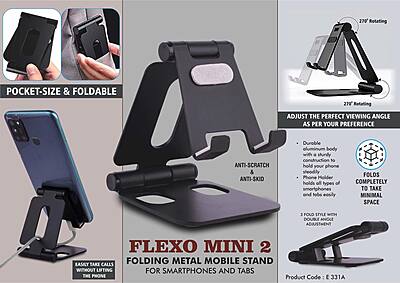 Flexo Mini 2: Folding Metal Mobile Stand for Smartphones and Tabs