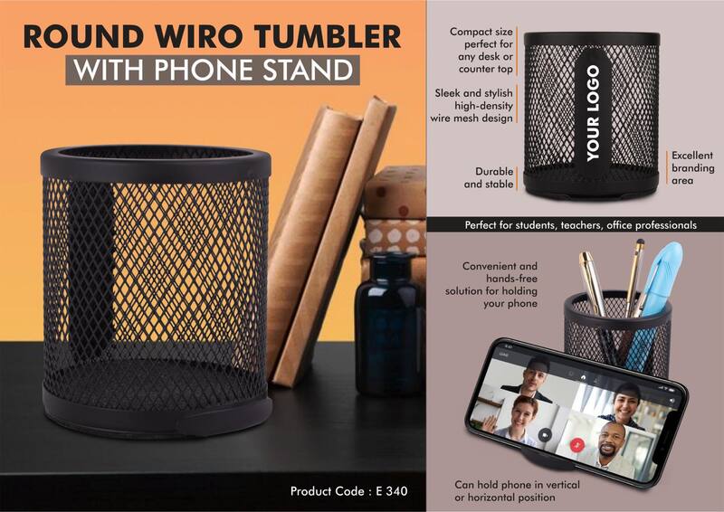Round Wiro tumbler with Slide-out Phone Stand Round Wiro tumbler with Slide-out Phone Stand