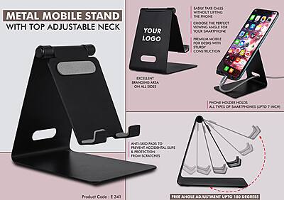 Metal mobile stand with top adjustable neck