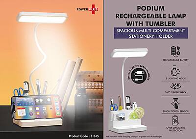 Podium: Rechargeable Lamp with Tumbler