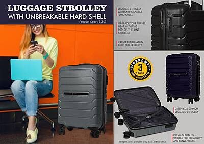 Cabin Size 20 inch Luggage Strolley with Unbreakable Hard Shell