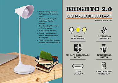 Brighto 2.0 : Rechargeable LED lamp
