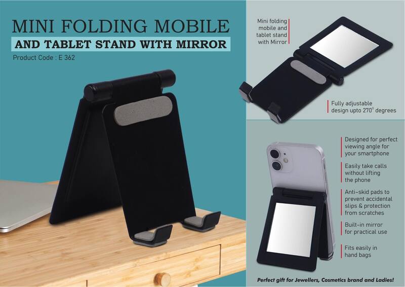 Mini metal folding mobile and tablet stand with Mirror