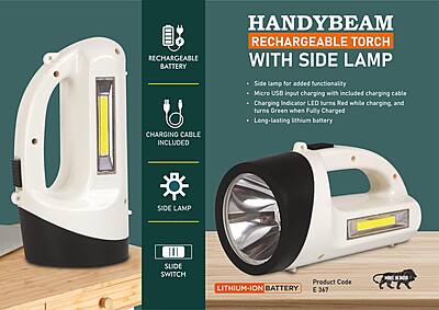 HandyBeam: Rechargeable Torch with Side Lamp