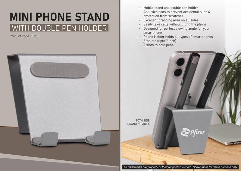 Mini phone stand with double pen holder Mini phone stand with double pen holder