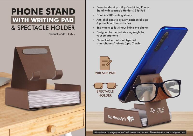 Metal Phone stand with Writing pad & Spectacle holder