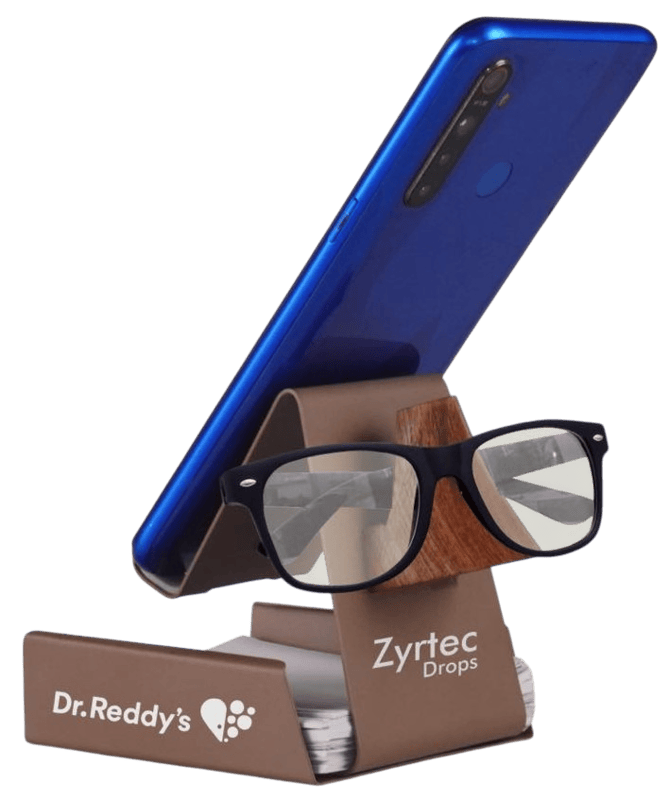 Metal Phone stand with Writing pad & Spectacle holder