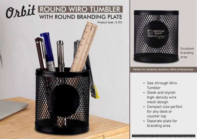 Orbit: Round Wiro tumbler with Round Branding Plate Orbit: Round Wiro tumbler with Round Branding Plate