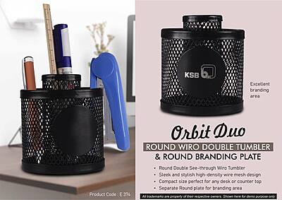 Orbit Duo: Round Wiro Double tumbler & Round Branding Plate
