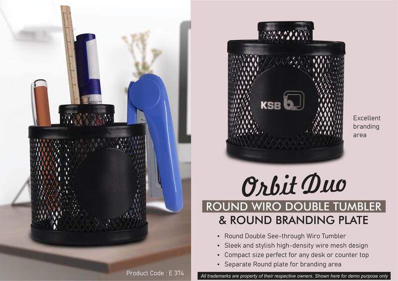 Orbit Duo: Round Wiro Double tumbler & Round Branding Plate