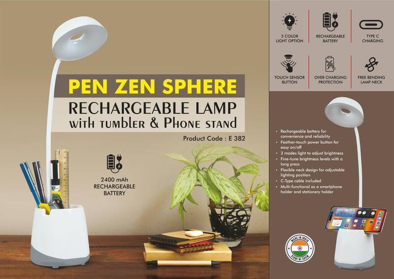 PenZen Sphere: Rechargeable lamp with tumbler & Phone stand PenZen Sphere: Rechargeable lamp with tumbler & Phone stand