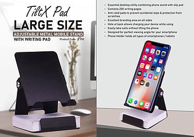 TiltX Pad: Large size Adjustable metal mobile stand with writing pad
