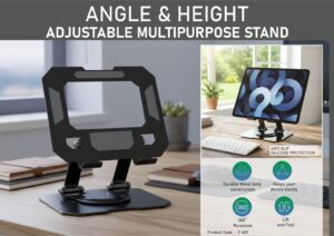 Angle & Height adjustable multipurpose stand Rotating base