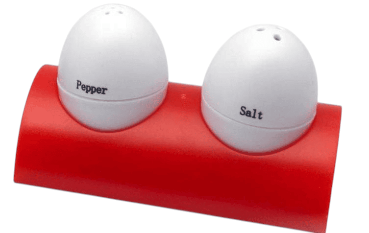 Egg shaped salt & pepper shaker set with stand Egg shaped salt & pepper shaker set with stand