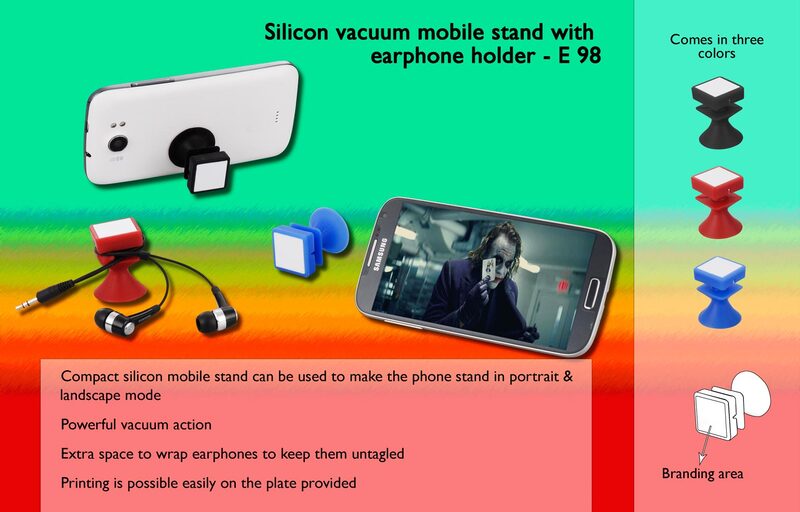 Silicon vacuum mobile stand with earphone holder Silicon vacuum mobile stand with earphone holder