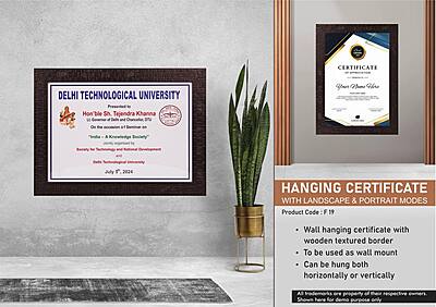 Hanging Certificate with Landscape & Portrait Modes | A4 size insert