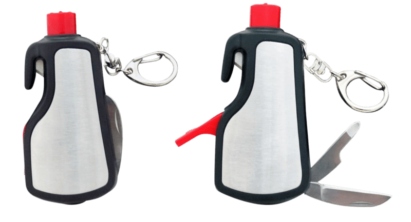 6 in 1 keychain with glass window breaker & LED torch 6 in 1 keychain with glass window breaker & LED torch
