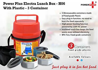 Power Plus Electra Lunch Box Plastic- 3 Container