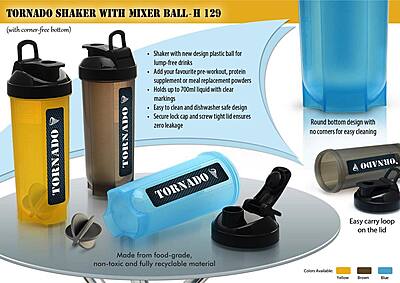 Tornado shaker with mixer ball