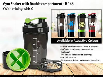 Spider shaker with Double compartment and mixing whisk