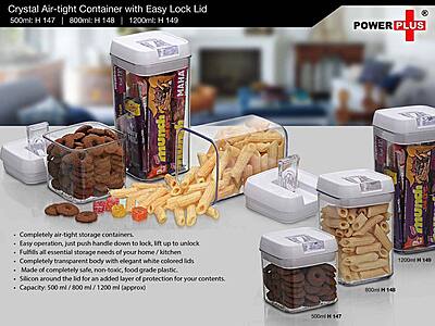 Crystal Air-tight Container with Easy Lock Lid