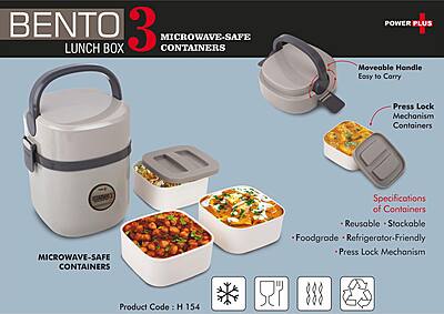 Bento Travel Lunch box with 3 plastic containers