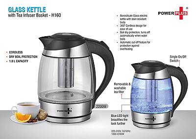 Glass Kettle With Tea Infuser Basket & LED Illumination