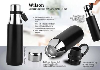 Wilson: Stainless steel flask with carry handle