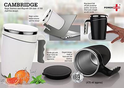 Cambridge Magic Stainless steel Mug with 304 steel | Spill free design