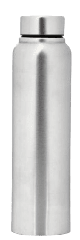 Straight steel single wall bottle Natural | Capacity 1L approx Straight steel single wall bottle Natural | Capacity 1L approx