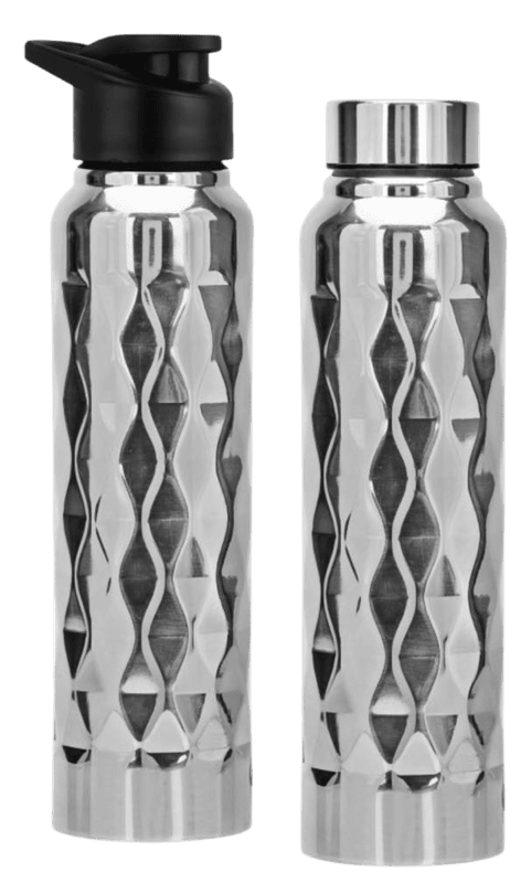 Prism steel single wall bottle Natural | Capacity 1L approx Prism steel single wall bottle Natural | Capacity 1L approx