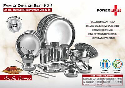 Family Dinner Set: 27 pc Stainless Steel Premium Quality set