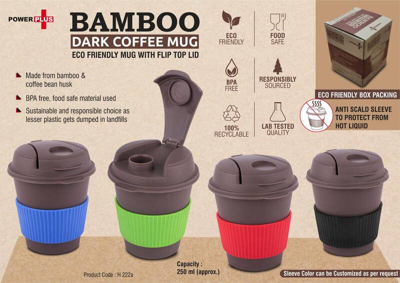 Bamboo Dark Coffee mug: Eco friendly mug with flip top Lid and Anti-Scald sleeve Bamboo Dark Coffee mug: Eco friendly mug with flip top Lid and Anti-Scald sleeve