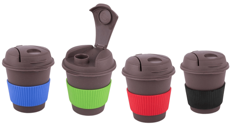 Bamboo Dark Coffee mug: Eco friendly mug with flip top Lid and Anti-Scald sleeve Bamboo Dark Coffee mug: Eco friendly mug with flip top Lid and Anti-Scald sleeve
