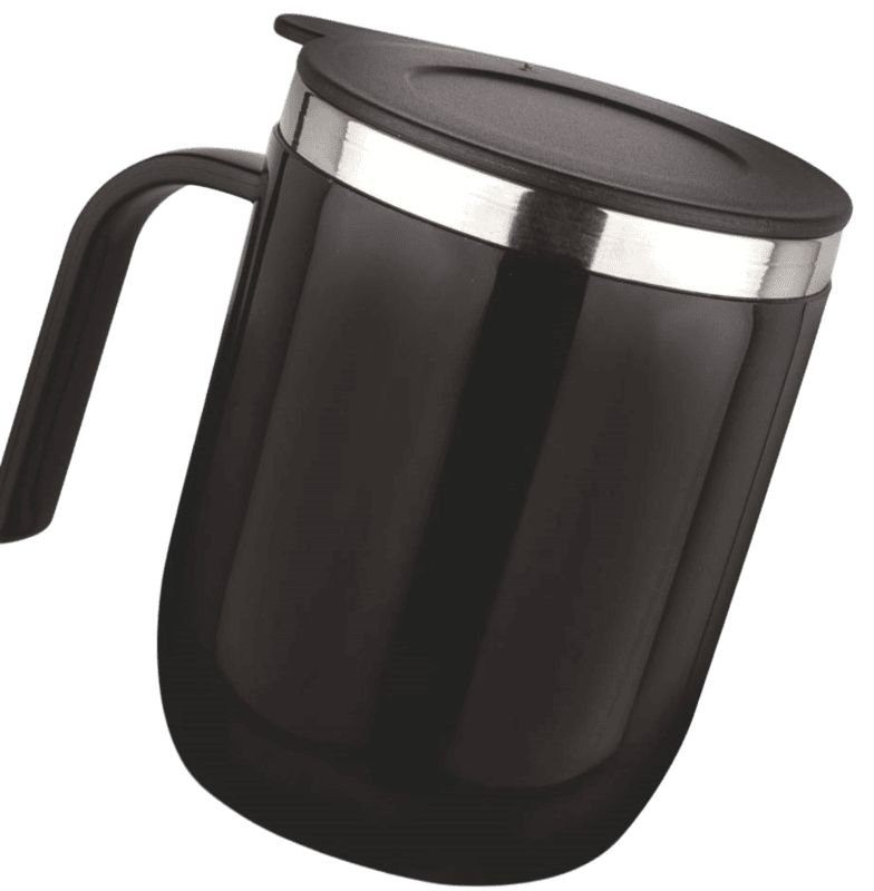 Oxford: Stainless Steel Double wall Coffee mug with Round handle Oxford: Stainless Steel Double wall Coffee mug with Round handle