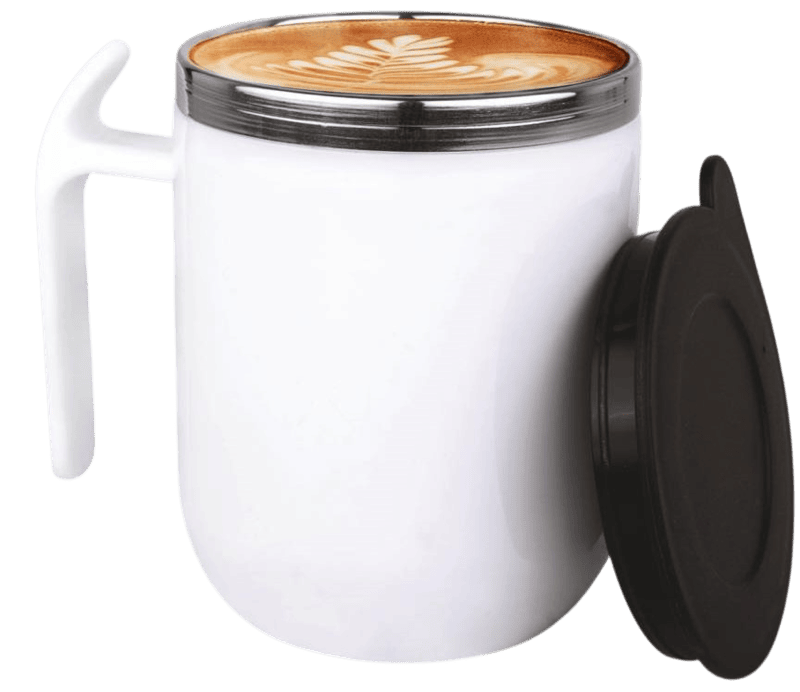 Noble: Stainless Steel Double wall Coffee mug with Pointy handle Noble: Stainless Steel Double wall Coffee mug with Pointy handle