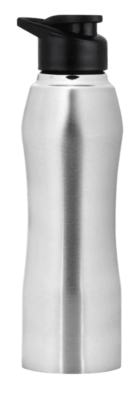 Curvy steel bottle Natural | Capacity 1L approx Curvy steel bottle Natural | Capacity 1L approx