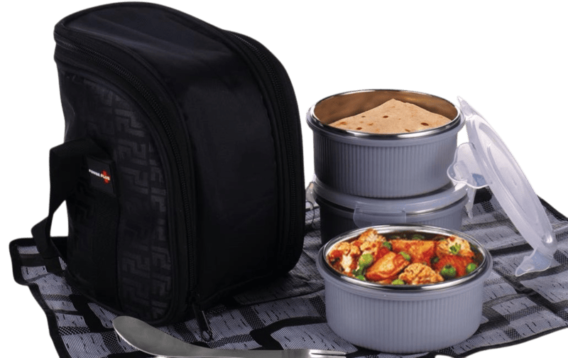 PIK-KIT mini: Lunch box combo with 3 Microwaveable Steel containers PIK-KIT mini: Lunch box combo with 3 Microwaveable Steel containers