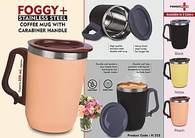 Foggy+ Stainless Steel coffee mug with Carabiner Handle
